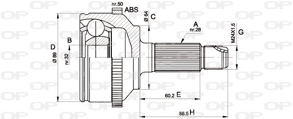 OPEN PARTS Nivelsarja, vetoakseli CVJ5509.10